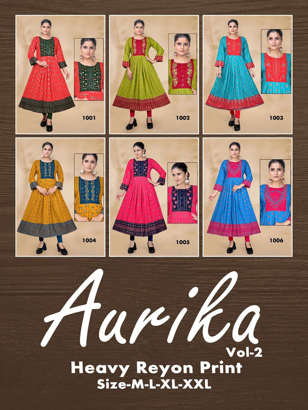 Aurika Vol 2 Kavinay Rayon Anarkali Kurtis