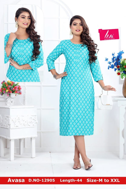 Avasa-A Zoya Rayon Knee Length Kurtis