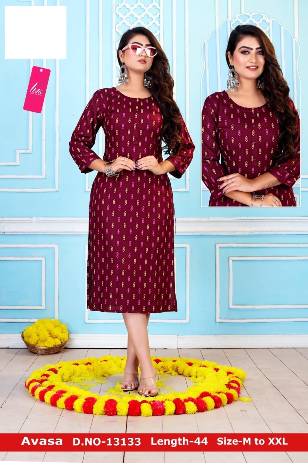 Avasa-A Zoya Rayon Knee Length Kurtis