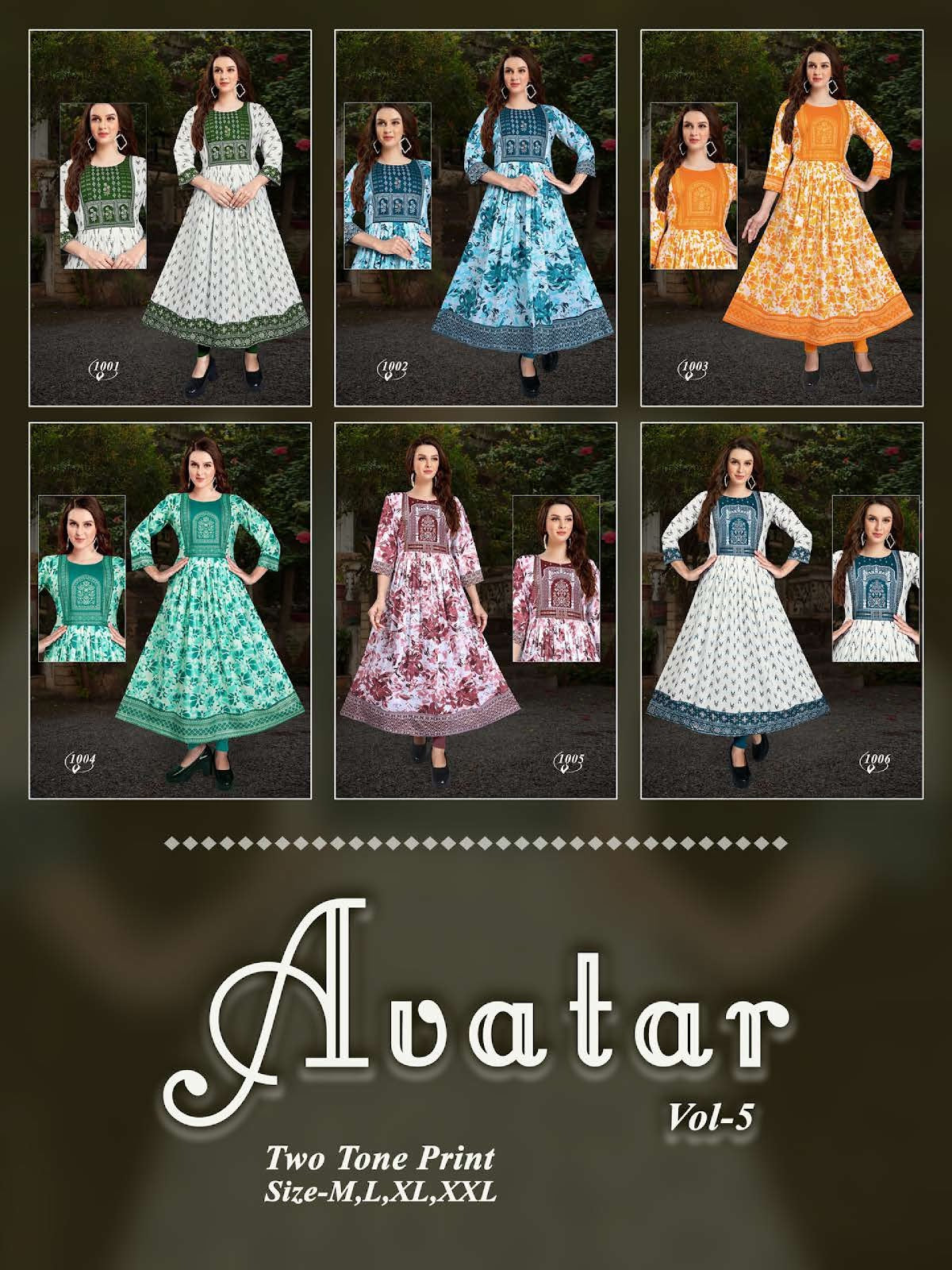 Avatar Vol 5 Kavinay Two Tone Anarkali Kurtis