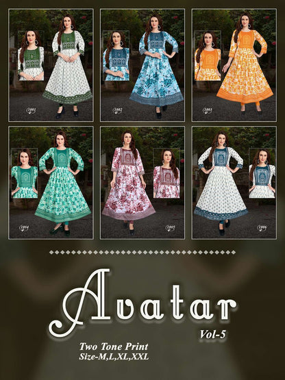 Avatar Vol 5 Kavinay Two Tone Anarkali Kurtis