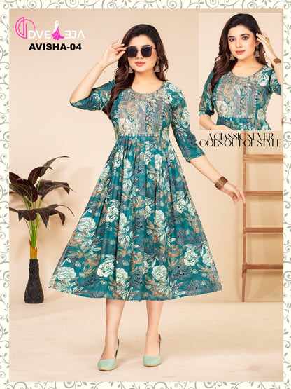 Avishaa Dveeja Fashion Reyon Knee Length Kurtis