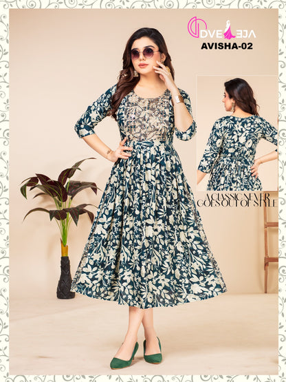 Avishaa Dveeja Fashion Reyon Knee Length Kurtis
