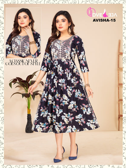 Avishaa Dveeja Fashion Reyon Knee Length Kurtis