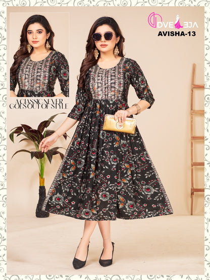 Avishaa Dveeja Fashion Reyon Knee Length Kurtis