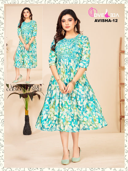 Avishaa Dveeja Fashion Reyon Knee Length Kurtis