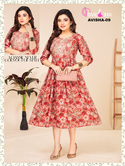 Avishaa Dveeja Fashion Reyon Knee Length Kurtis