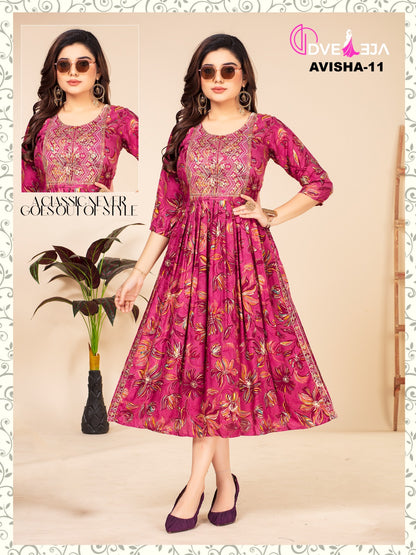 Avishaa Dveeja Fashion Reyon Knee Length Kurtis
