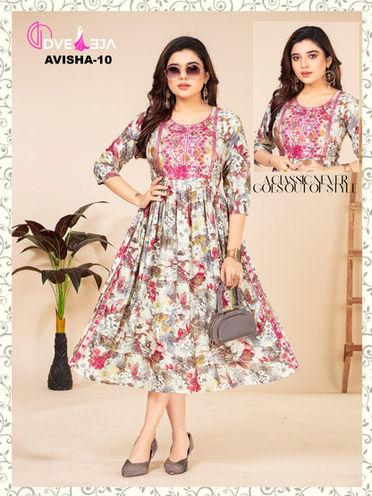 Avishaa Dveeja Fashion Reyon Knee Length Kurtis
