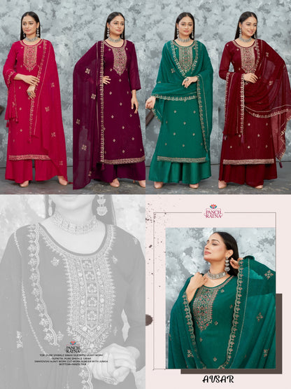 Avsar Panch Ratna Silk Plazzo Style Suits