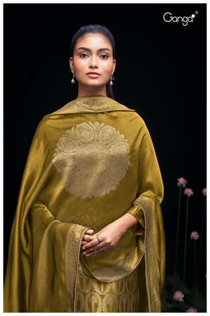 Ayaka 2292 Ganga Woven Silk Plazzo Style Suits
