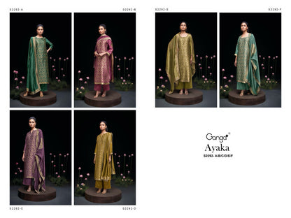 Ayaka 2292 Ganga Woven Silk Plazzo Style Suits