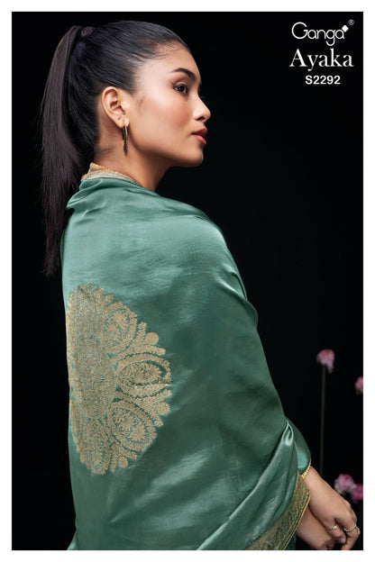 Ayaka 2292 Ganga Woven Silk Plazzo Style Suits