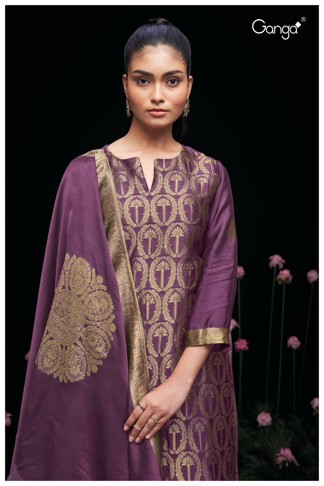 Ayaka 2292 Ganga Woven Silk Plazzo Style Suits