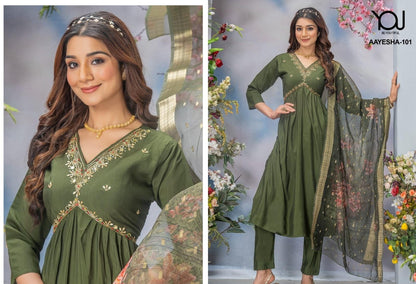 Ayesha You Roman Silk Readymade Pant Style Suits