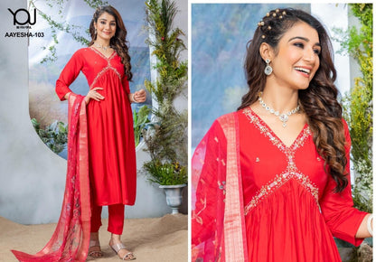 Ayesha You Roman Silk Readymade Pant Style Suits