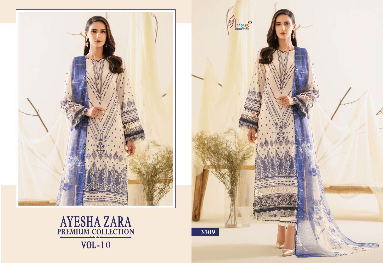 Ayesha Zara Premium Collection Vol 10 Shree Fabs Cotton Pakistani Patch Work Suits