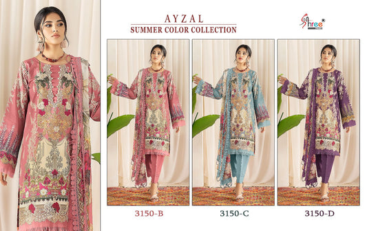 Ayzal Summer Color-3150 Shree Fabs Cotton Pakistani Salwar Suits