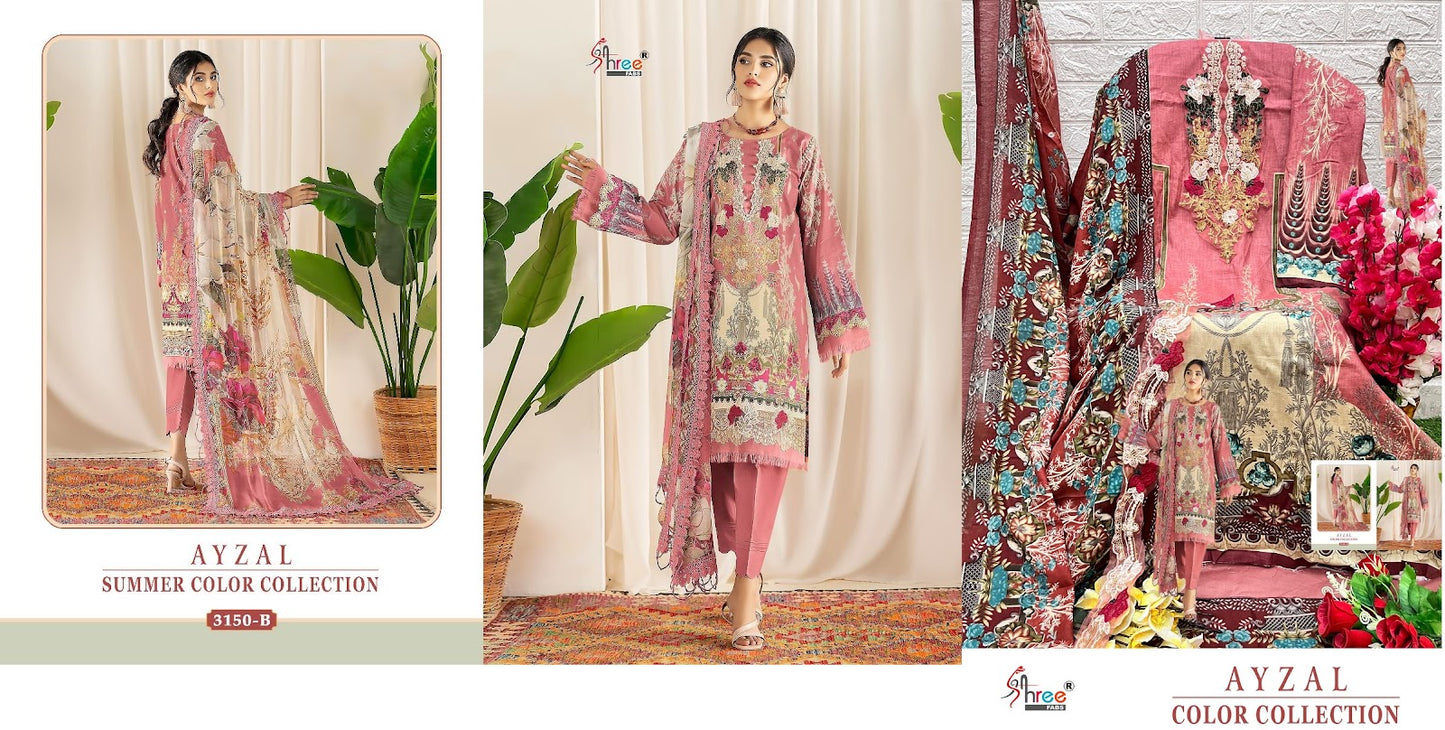 Ayzal Summer Color-3150 Shree Fabs Cotton Pakistani Salwar Suits