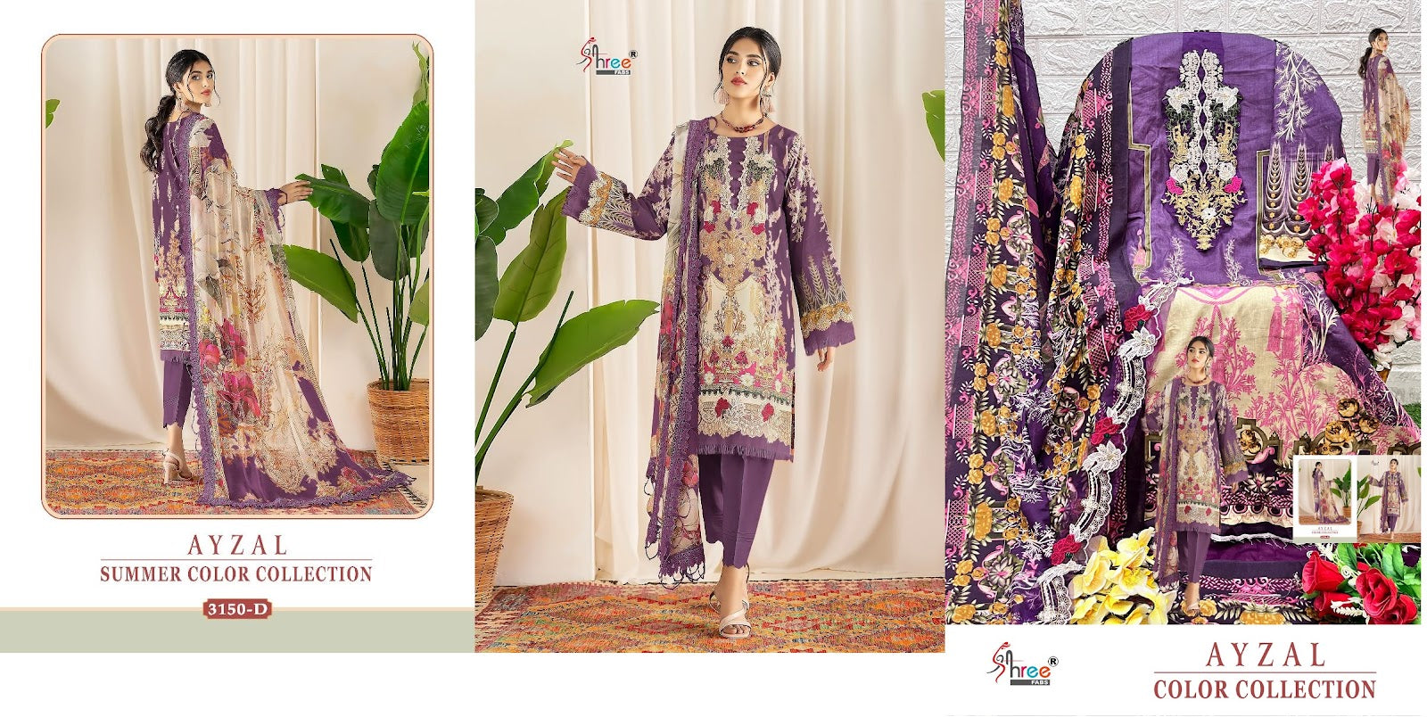 Ayzal Summer Color-3150 Shree Fabs Cotton Pakistani Salwar Suits