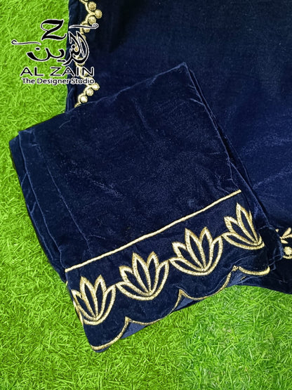 Az-272723 Al Zain Velevt Kurti Bottom Set