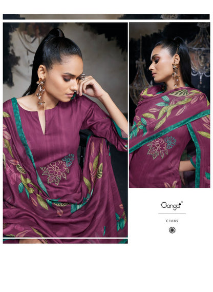 Azara Ganga Silk Satin Plazzo Style Suits