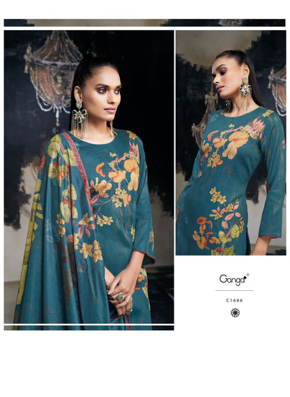 Azara Ganga Silk Satin Plazzo Style Suits