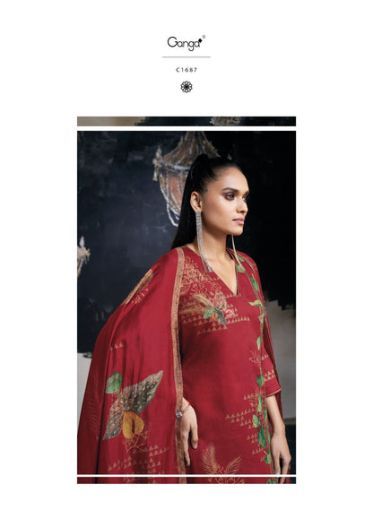 Azara Ganga Silk Satin Plazzo Style Suits