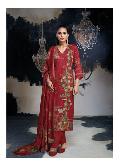 Azara Ganga Silk Satin Plazzo Style Suits