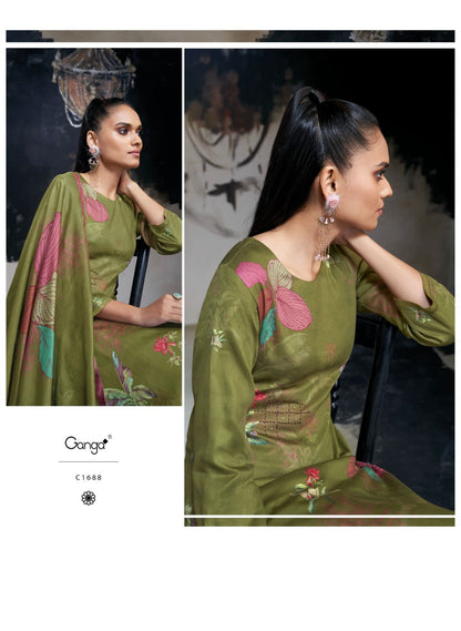 Azara Ganga Silk Satin Plazzo Style Suits