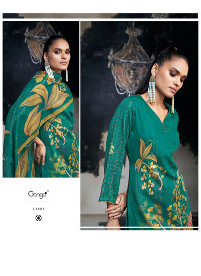 Azara Ganga Silk Satin Plazzo Style Suits