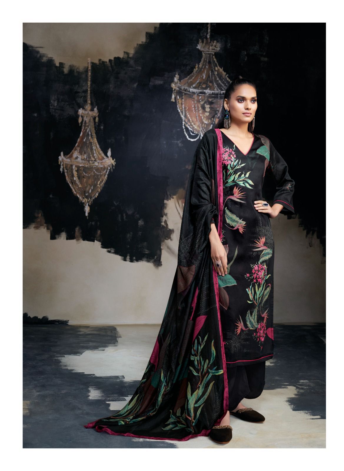Azara Ganga Silk Satin Plazzo Style Suits