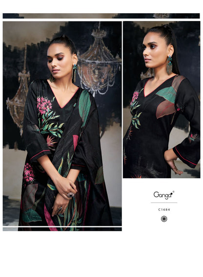 Azara Ganga Silk Satin Plazzo Style Suits