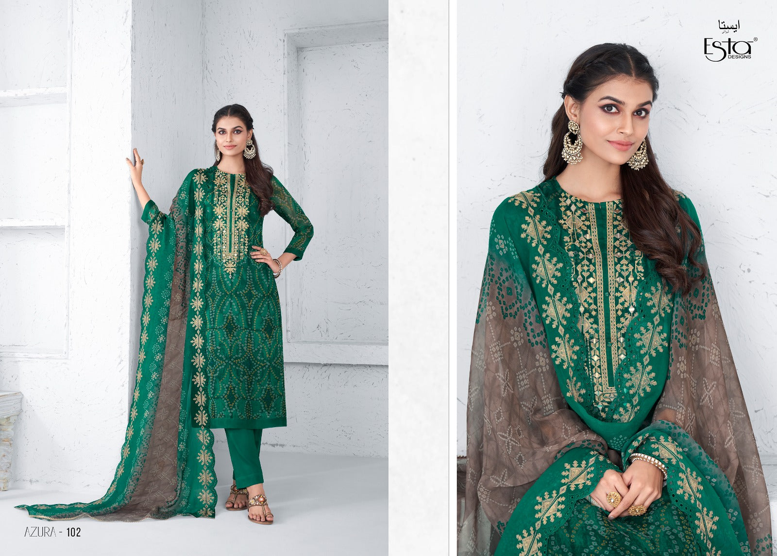 Azura Esta Sahiba Organza Pant Style Suits