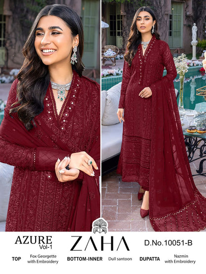 Azure-10051 Zaha Georgette Pakistani Salwar Suits