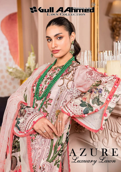 Azure Luxury Lawn Gul Ahmed Karachi Salwar Suits