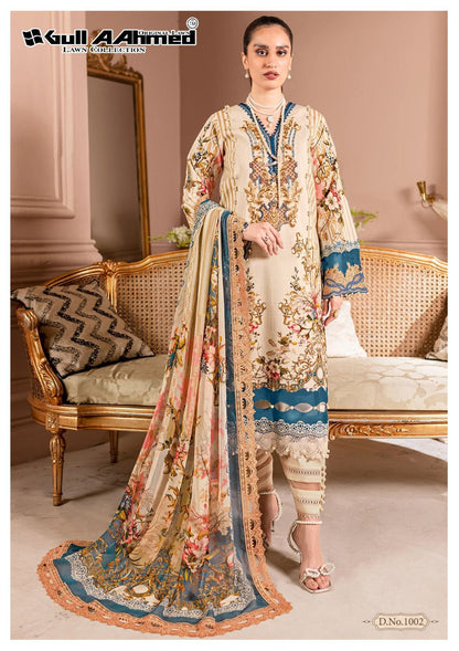 Azure Luxury Lawn Gul Ahmed Karachi Salwar Suits