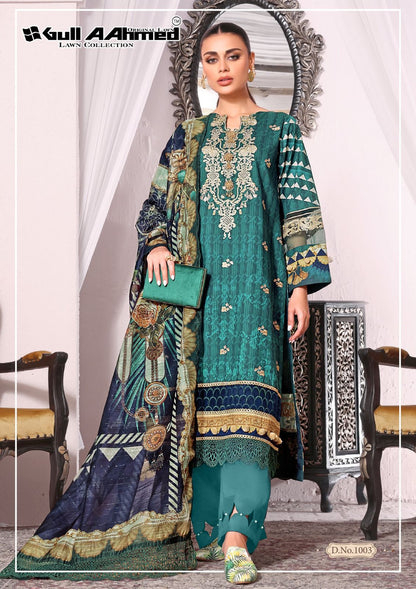 Azure Luxury Lawn Gul Ahmed Karachi Salwar Suits