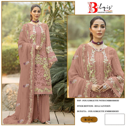 B-13 Bilqis Fox Georgette Pakistani Salwar Suits