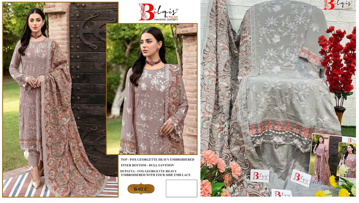 B-2 Bilqis Fox Georgette Pakistani Salwar Suits