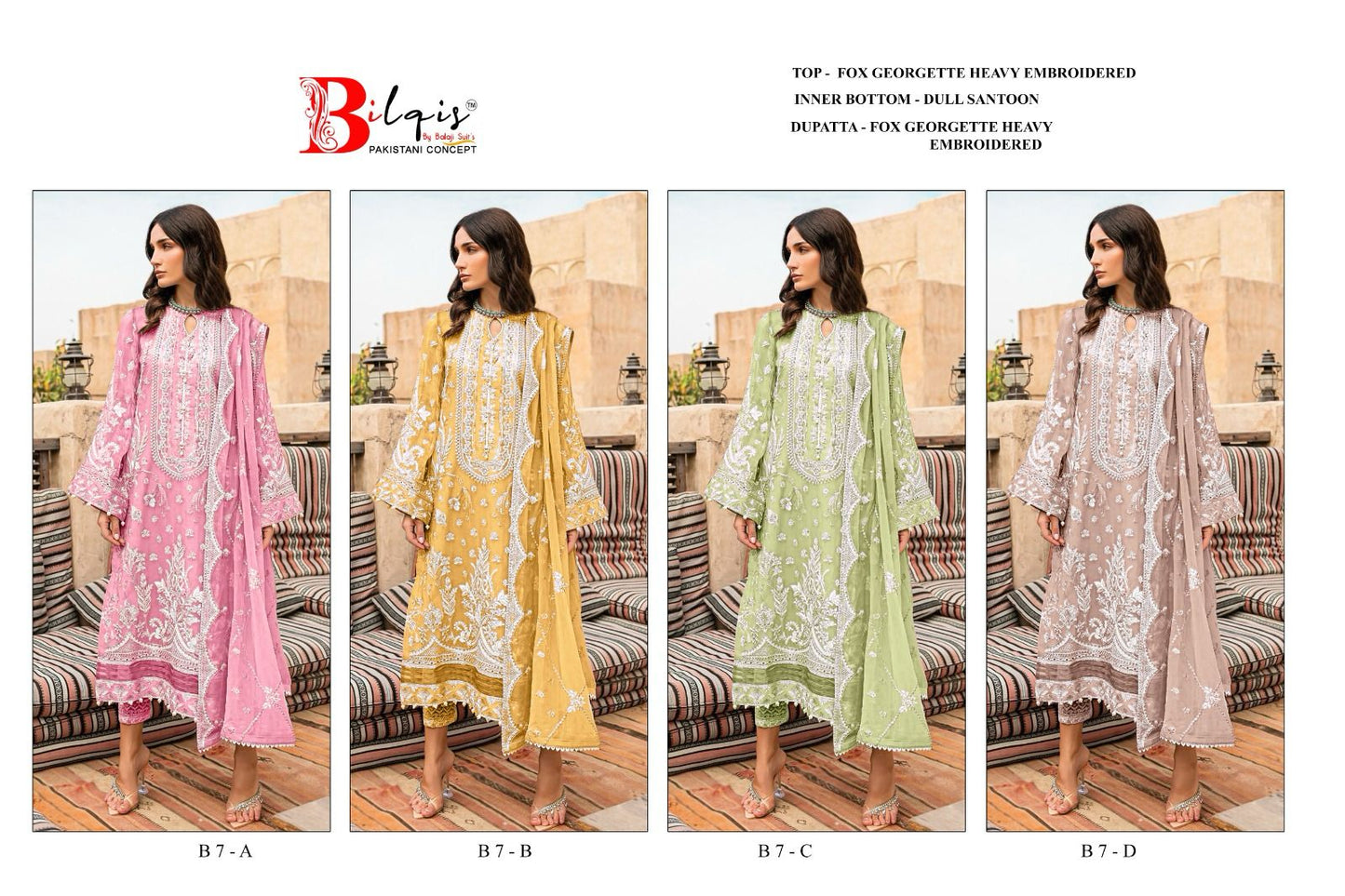 B-7 Bilqis Fox Georgette Pakistani Salwar Suits