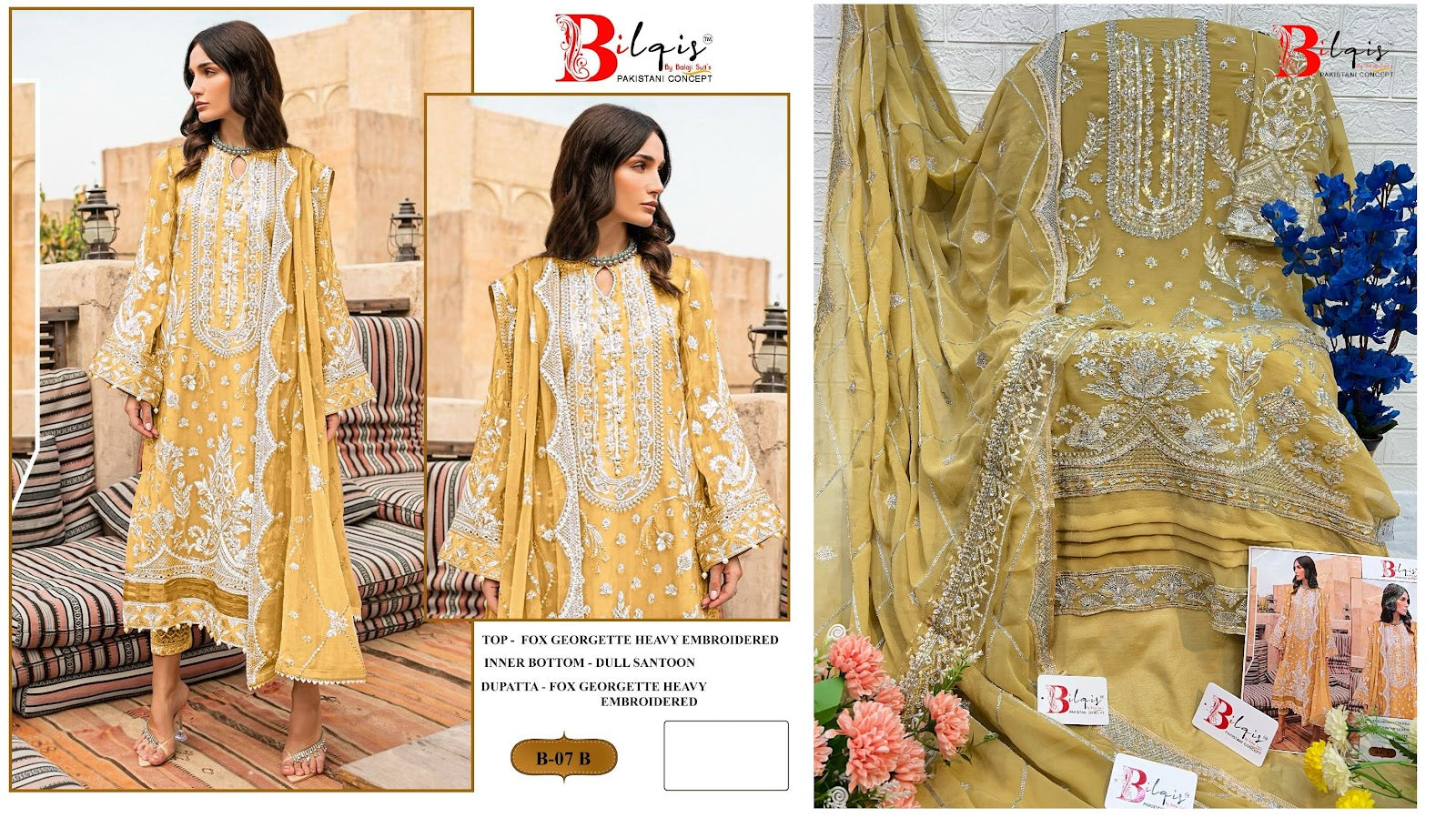 B-7 Bilqis Fox Georgette Pakistani Salwar Suits