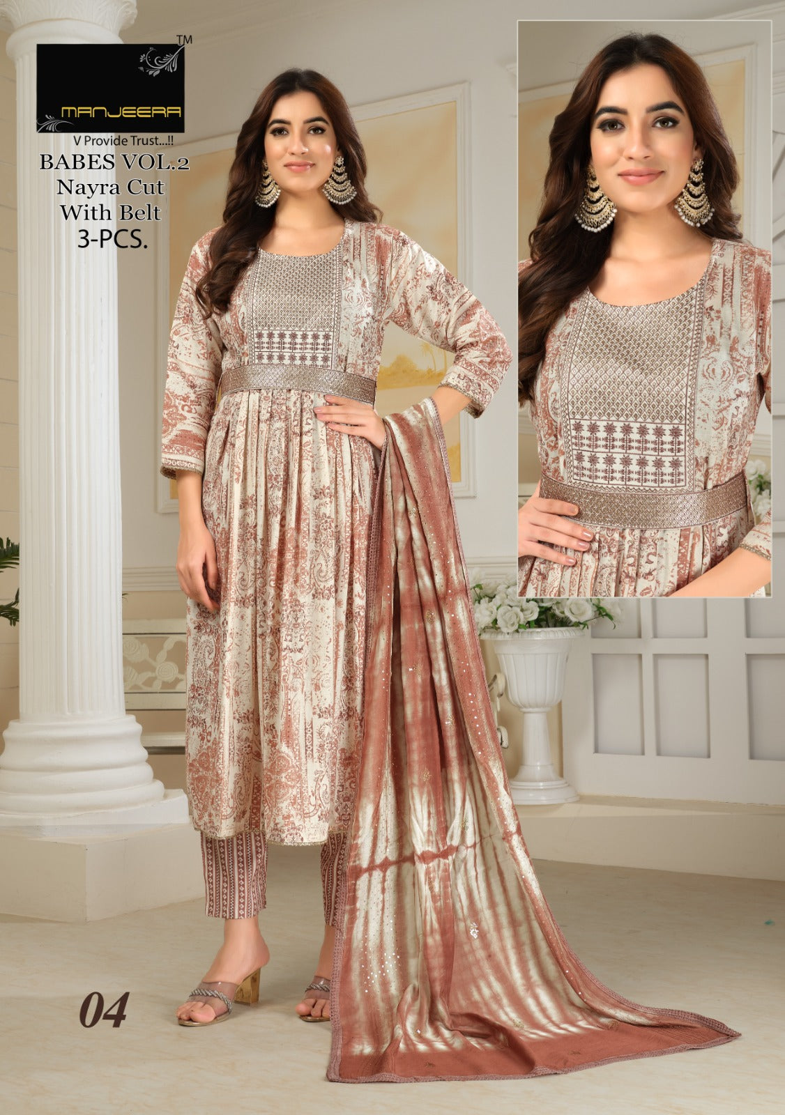 Babes Vol 2 With Belt Manjeera Readymade Pant Style Suits