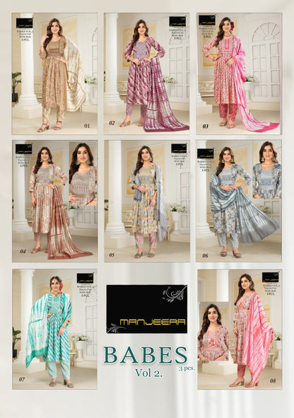 Babes Vol 2 With Belt Manjeera Readymade Pant Style Suits