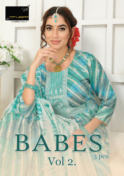 Babes Vol 2 With Belt Manjeera Readymade Pant Style Suits