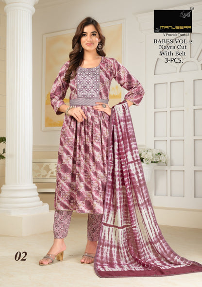 Babes Vol 2 With Belt Manjeera Readymade Pant Style Suits