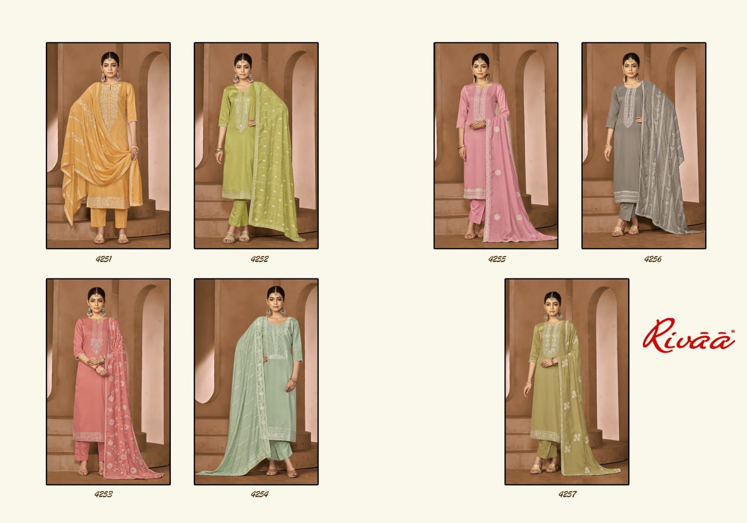 Bahaar Rivaa Jam Satin Pant Style Suits