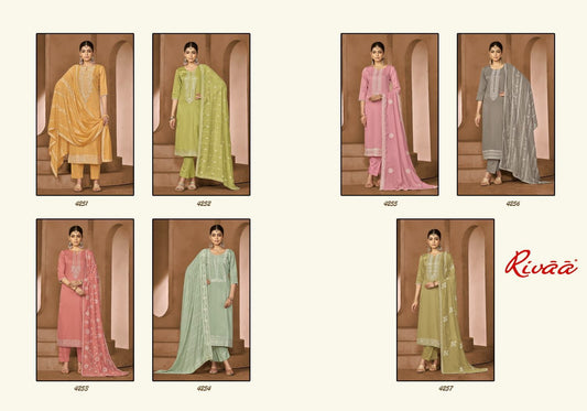 Bahaar Rivaa Jam Satin Pant Style Suits