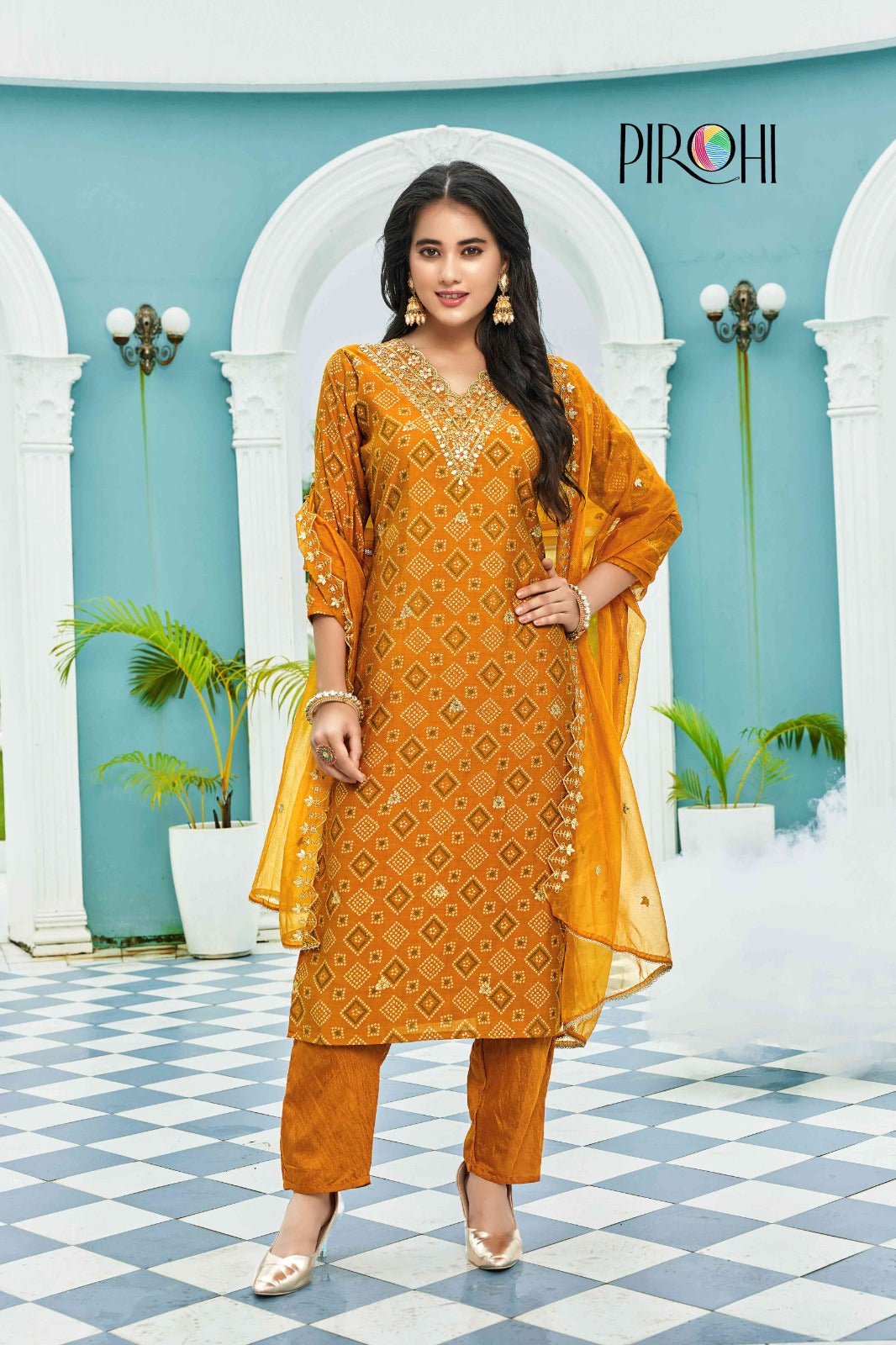 Bahara Vol 2 Pirohi Muslin Readymade Pant Style Suits