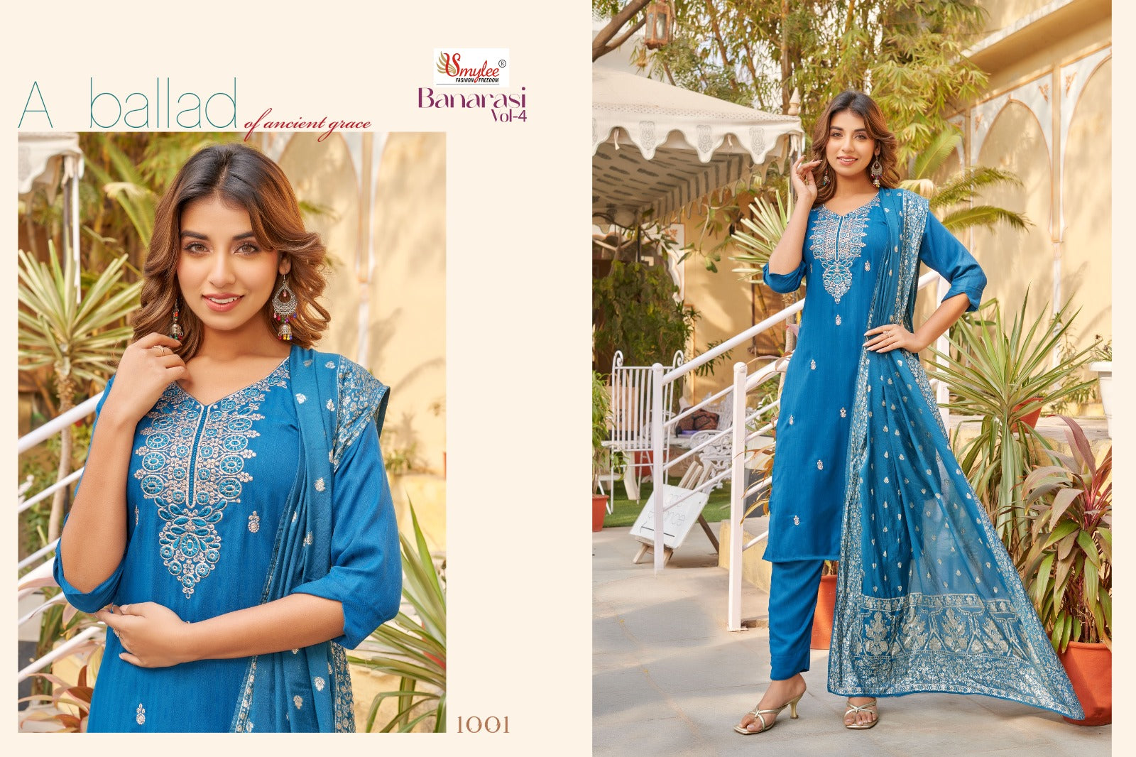 Banarasi Vol 4 Smylee Rayon Readymade Pant Style Suits